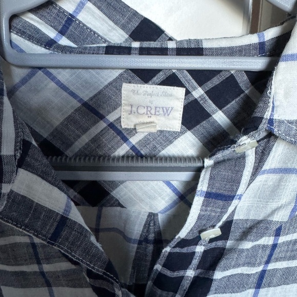 J. Crew Black/dark Navy and White plaid Shirt - Picture 3 of 3